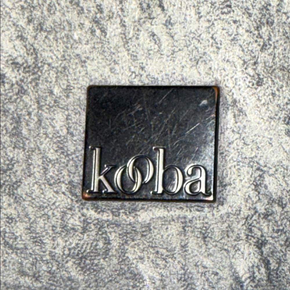 Kooba Jonnie Textured Gray Butter Leather With Taupe Trim Crossbody Bag - Picture 14 of 14